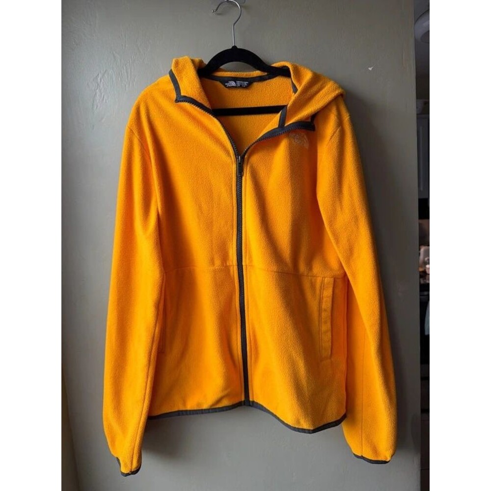 XL Youth Teen Yellow Fleece North Face Zipper Jacket in Great Condition